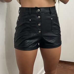 Leather shorts